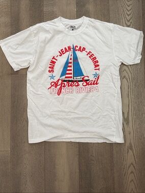 Saint Jean Cap Ferrat Apres Sail French Riviera Graphic Tee - White